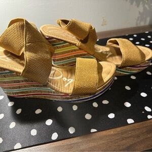 Rainbow cork sandals